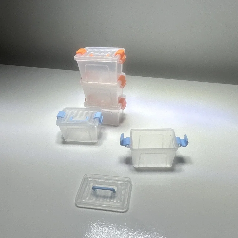 Miniature Plastic Storage Bins with Latching Lids Set of 5 Clear Kids Toy org